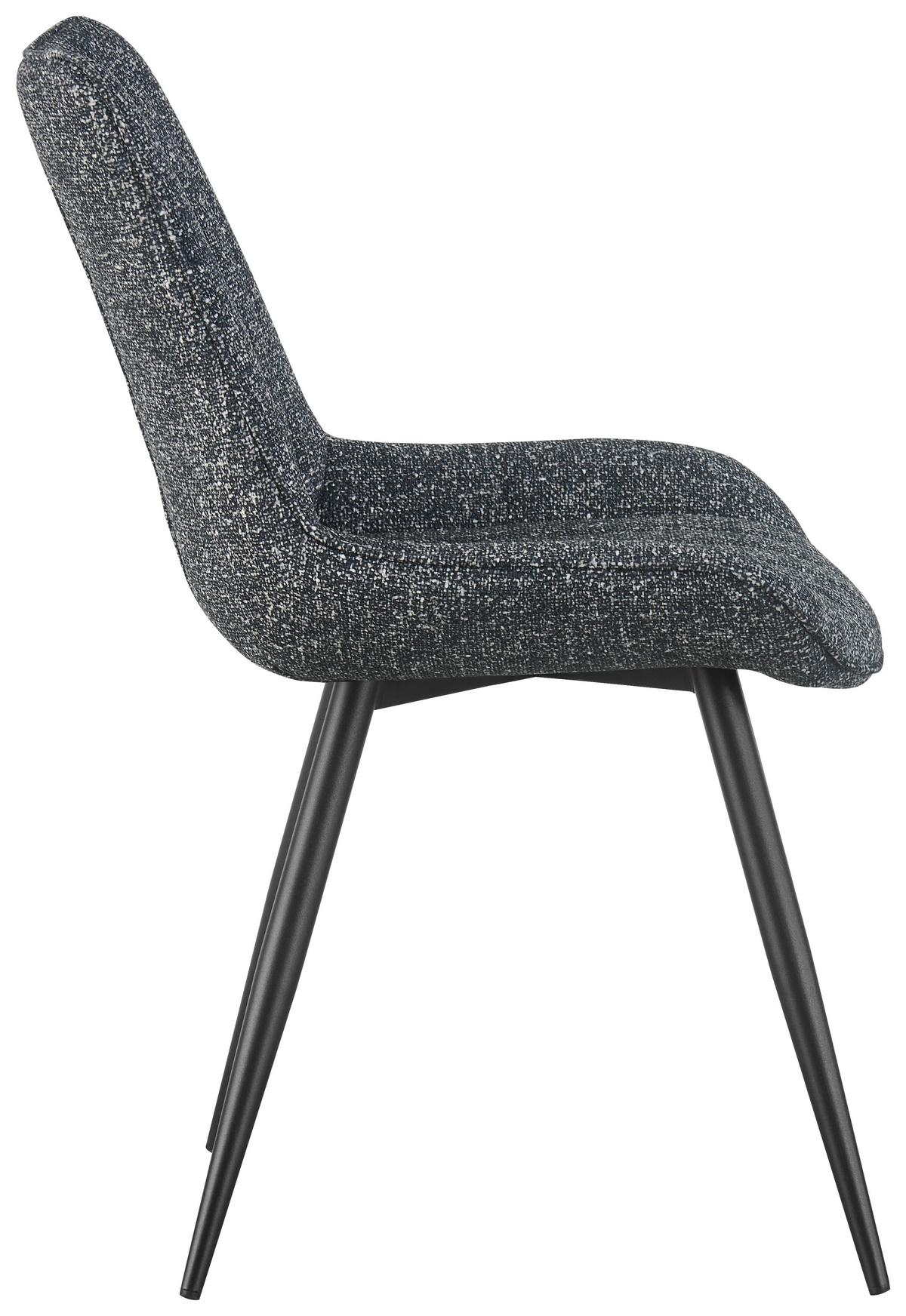 Vierfußstuhl Nikita Leinenoptik Anthrazit, B: 54cm - Anthrazit/Schwarz, KONVENTIONELL, Holz/Textil (54/88/61,5cm) - MID.YOU