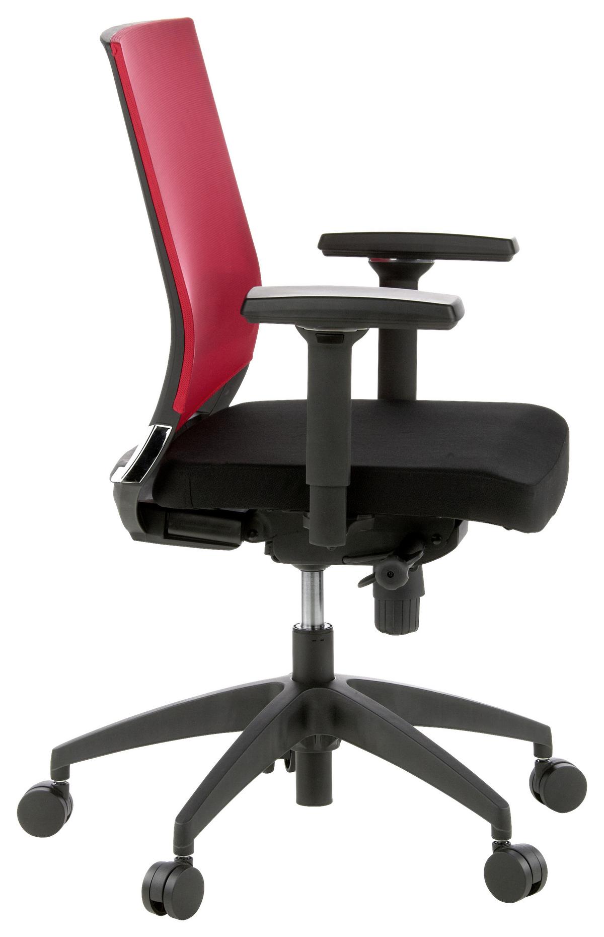 Drehstuhl Porto Base Rot/Schwarz - Rot/Schwarz, MODERN, Kunststoff/Textil (59/108/44cm) - MID.YOU