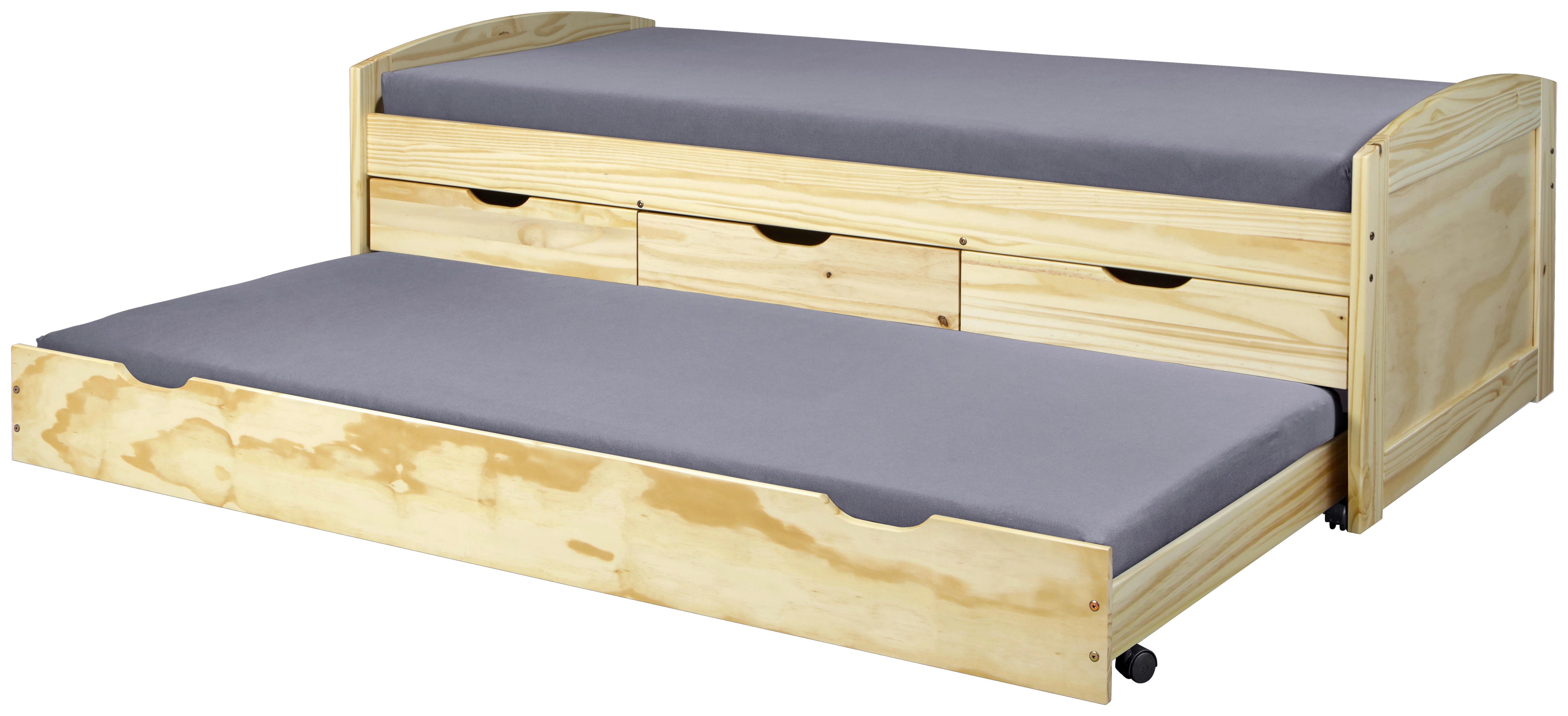 Ausziehbett Mit Bettkasten 90x200 Marinella Kieferfarben - Kieferfarben, Basics, Holz/Kunststoff (90/200cm) - MID.YOU