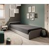 Bett Parys Left Grau Lf: 80x190 Cm - Hellgrau/Schwarz, MODERN, Holz/Textil (80/190cm) - MID.YOU