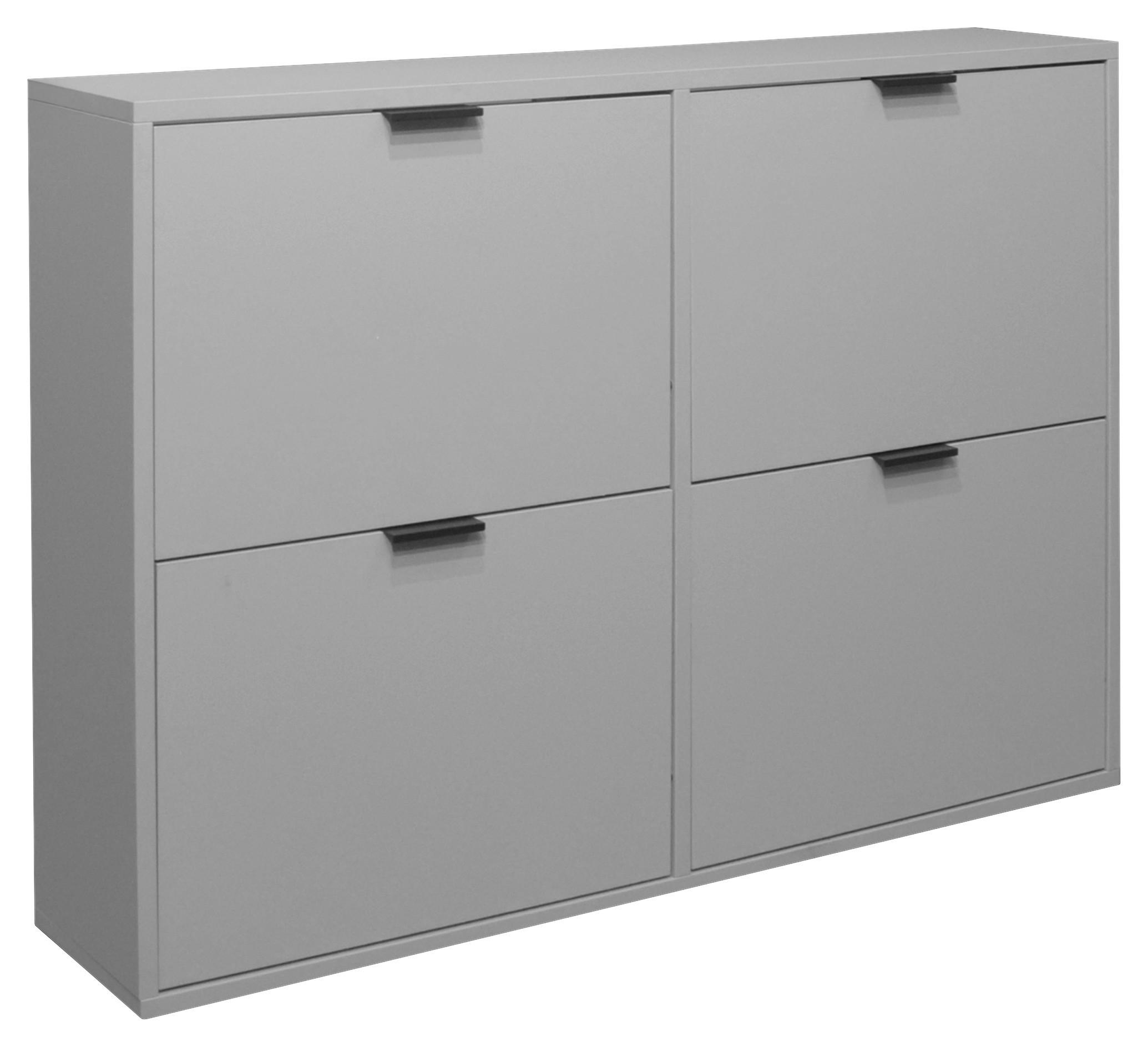 Výklopná Skrinka Na Topánky Bounty, Sivá - čierna/sivá, Moderný, kov/kompozitné drevo (120/86/25cm) - Premium Living