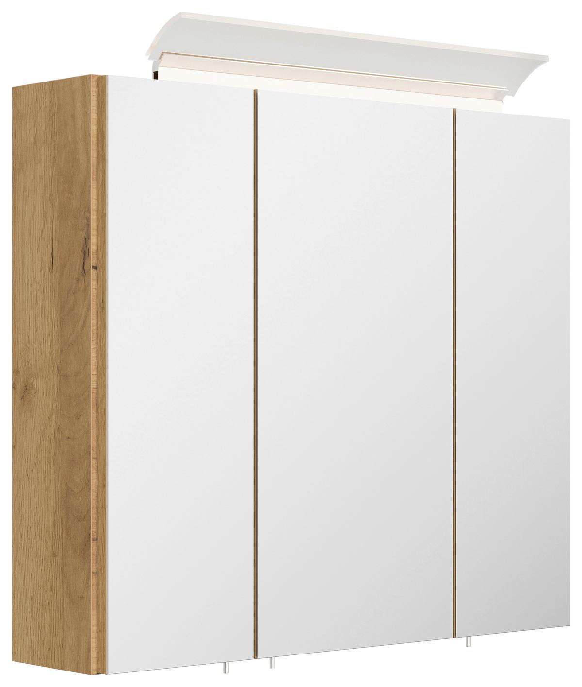 BADEZIMMER Limes, Eichefarben B: 70 cm - Eichefarben/Weiß, Basics, Keramik/Holzwerkstoff (70cm) - MID.YOU