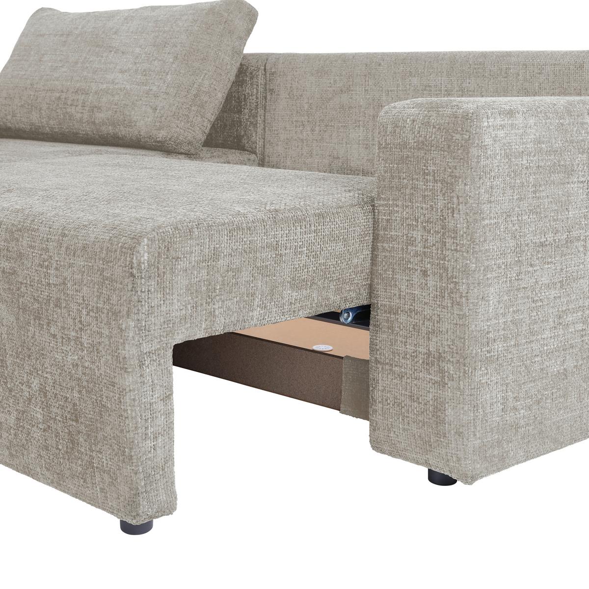 Ecksofa Dallas - Beige/Schwarz, MODERN, Holz/Kunststoff (173/258cm)