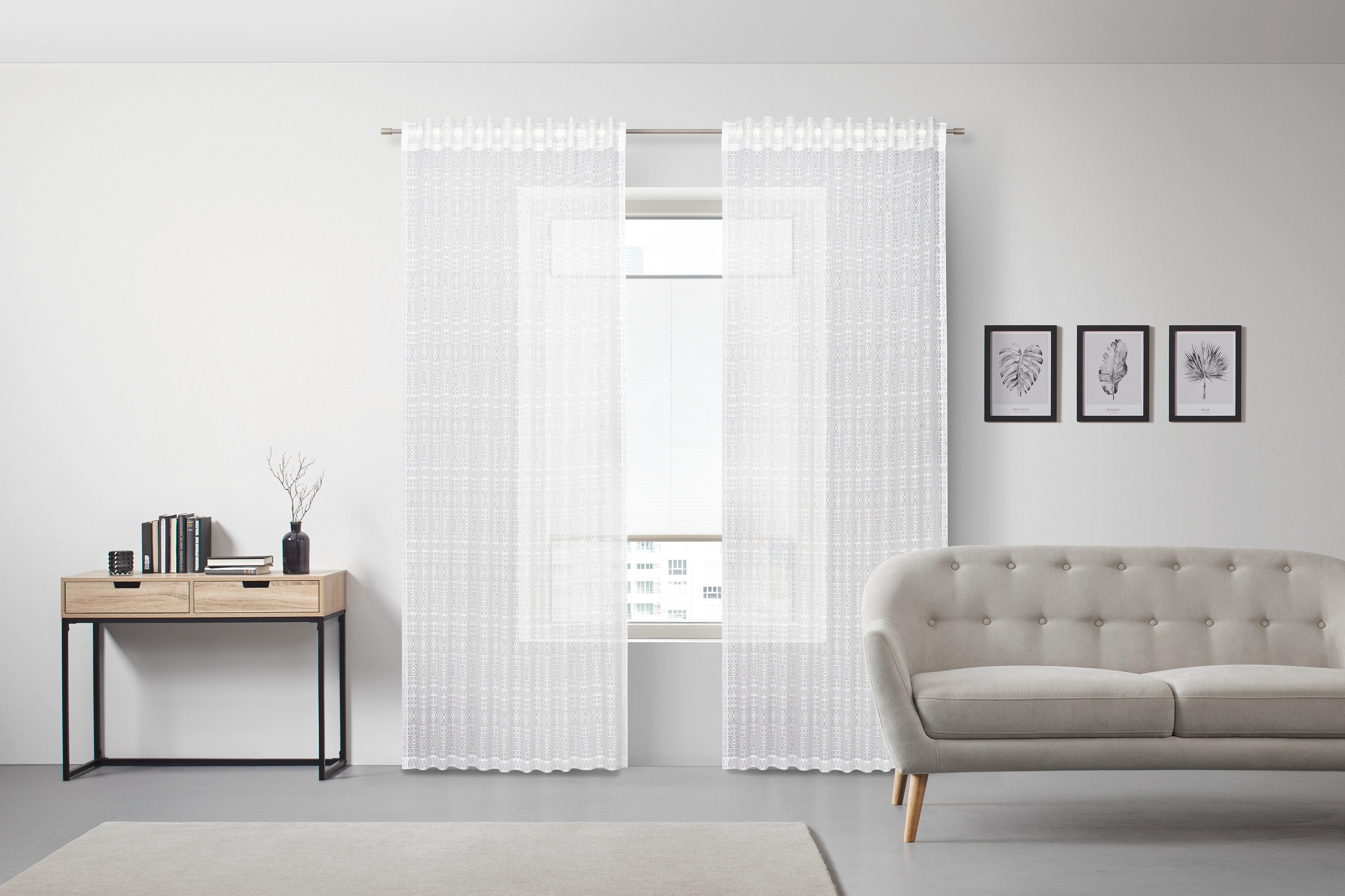 HOTOVÝ ZÁVĚS THERESA - bílá, Romantický / Rustikální, textil (140/245cm) - Zandiara