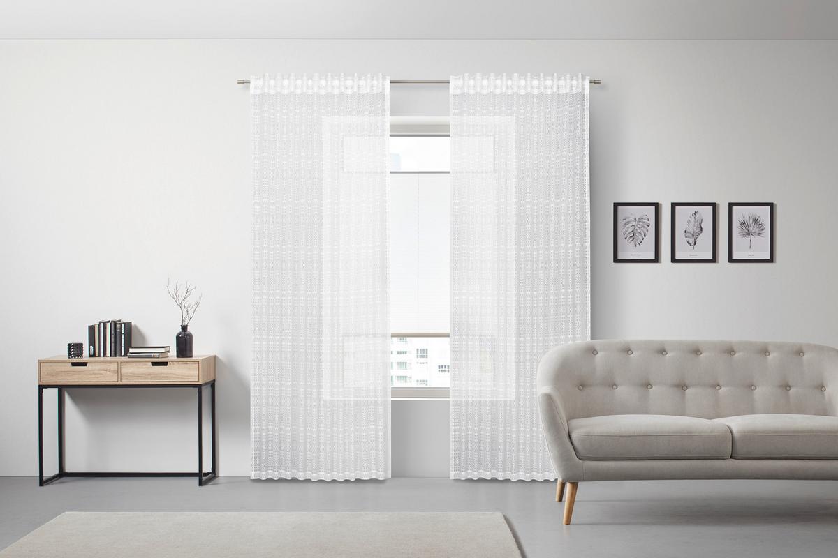 HOTOVÝ ZÁVĚS THERESA - bílá, Romantický / Rustikální, textil (140/245cm) - Zandiara