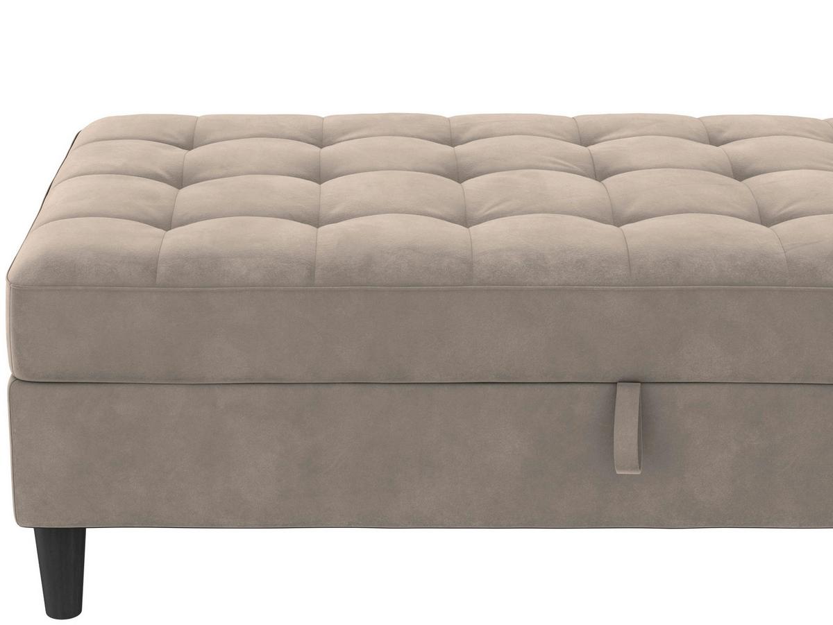 Hocker Palermo Taupe, mit Stauraum - Taupe/Schwarz, Basics, Textil (130/43cm) - Livetastic