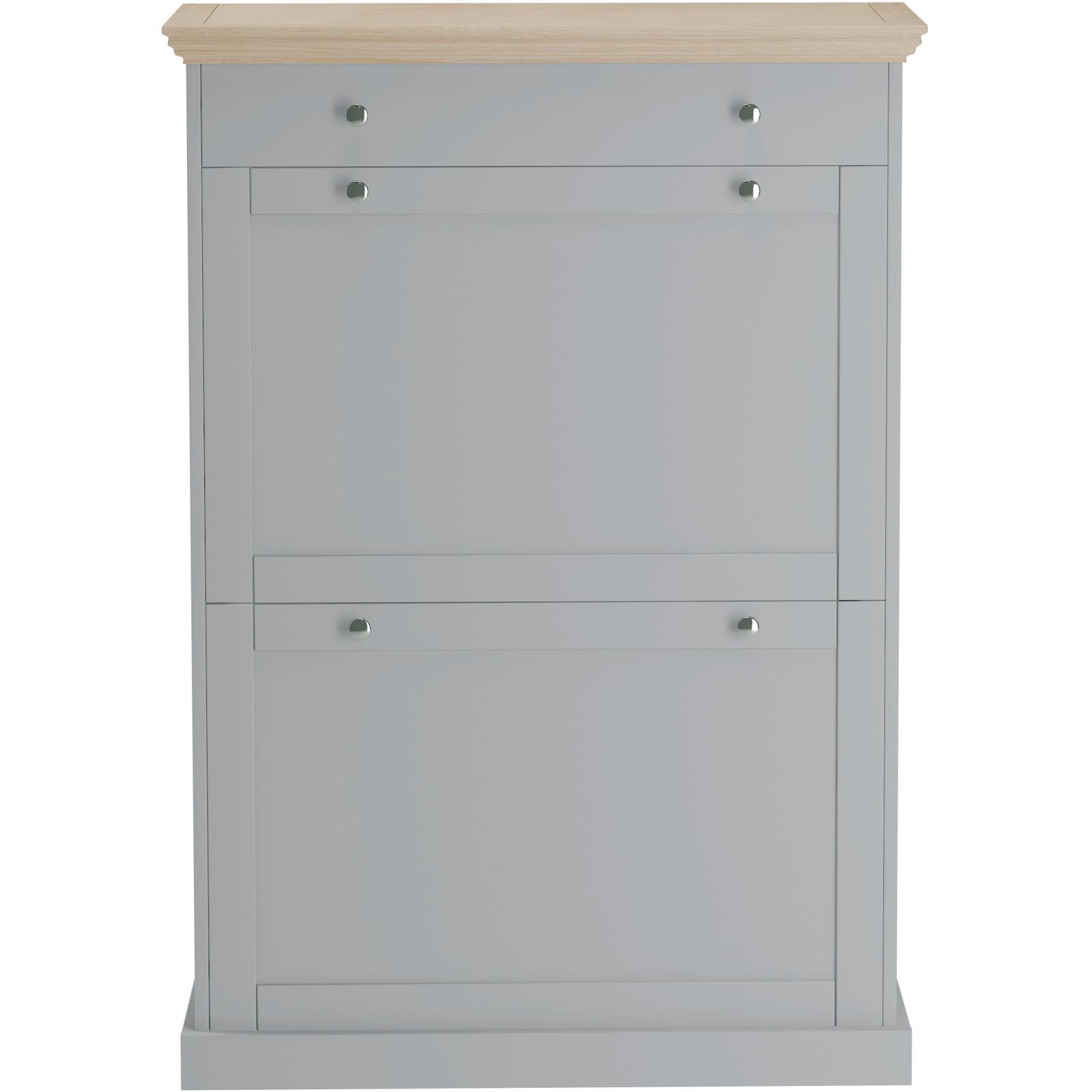 SCHUHKIPPER Binz Grau/Eiche Dekor B: 80 cm - Eichefarben/Grau, Design, Holzwerkstoff (80/105/30cm) - MID.YOU