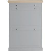 SCHUHKIPPER Binz Grau/Eiche Dekor B: 80 cm - Eichefarben/Grau, Design, Holzwerkstoff (80/105/30cm) - MID.YOU