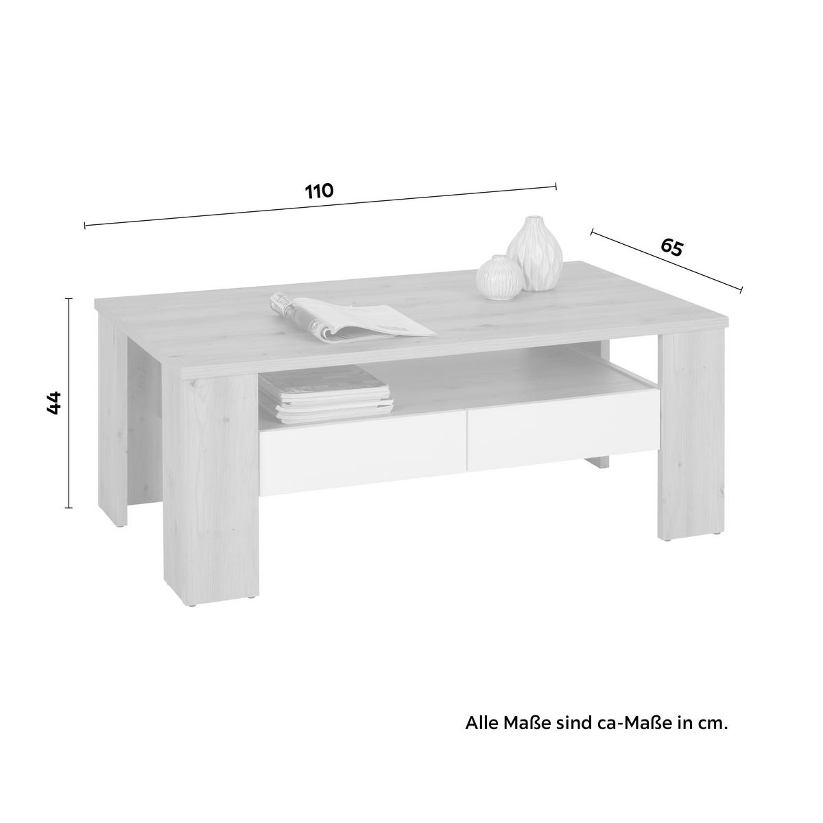 KONFERENČNÍ STOLEK MONOS - bílá/barvy dubu, Konvenční, kompozitní dřevo (110/65/44cm) - Mömax