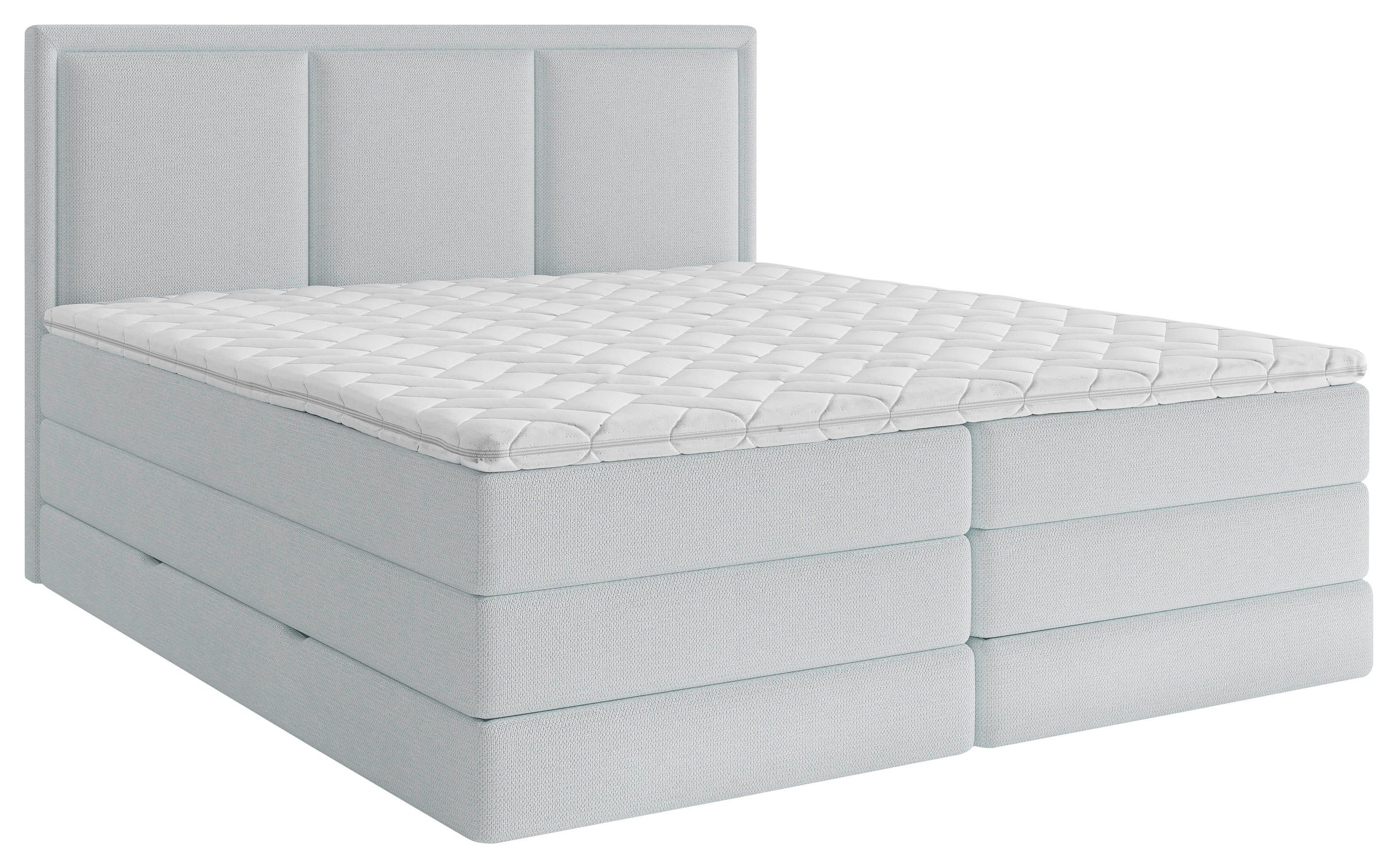 Boxspringbett Swing II K - Hellblau, Design, Textil (180/200cm) - MID.YOU