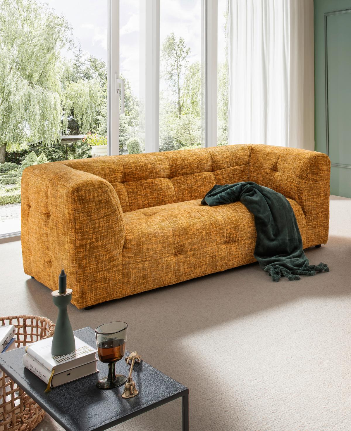 2-sitzer-sofa Velice, Goldfarben B: 184 Cm - Gelb/Goldfarben, Design, Textil (184/72/95cm) - Livetastic