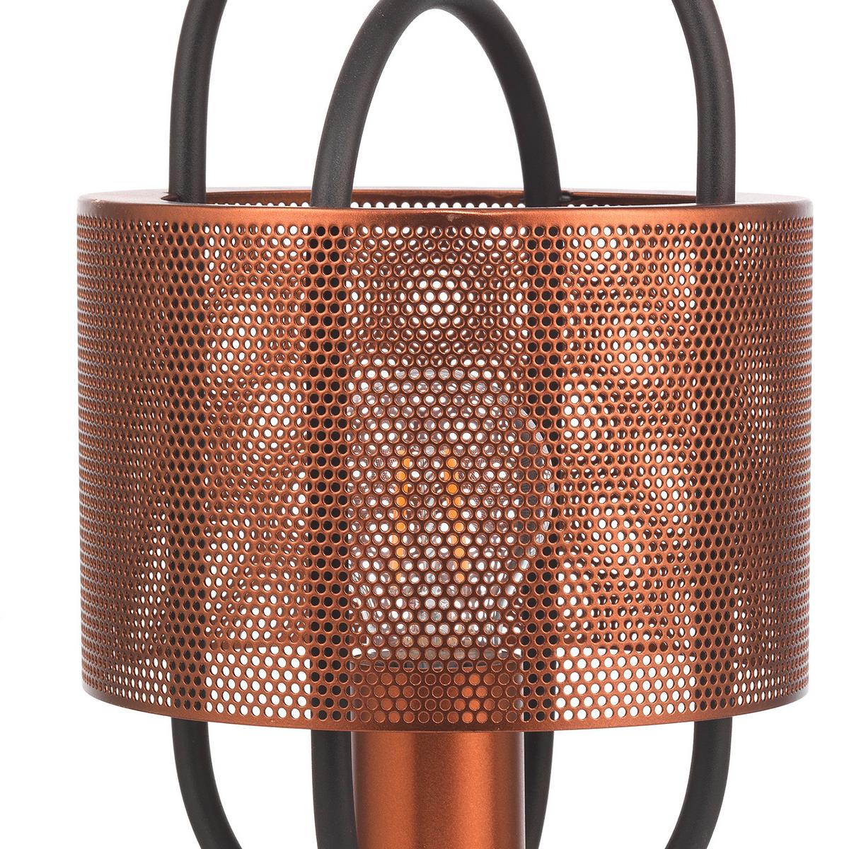 Nachttischleuchte 5003/L - Schwarz/Kupferfarben, Design, Metall (18/35cm)