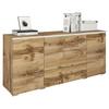 Sideboard mit Led 150cm Vera, Weiß - Eiche Wotan/Grau, LIFESTYLE, Holzwerkstoff (150/67,9/39,5cm) - P & B