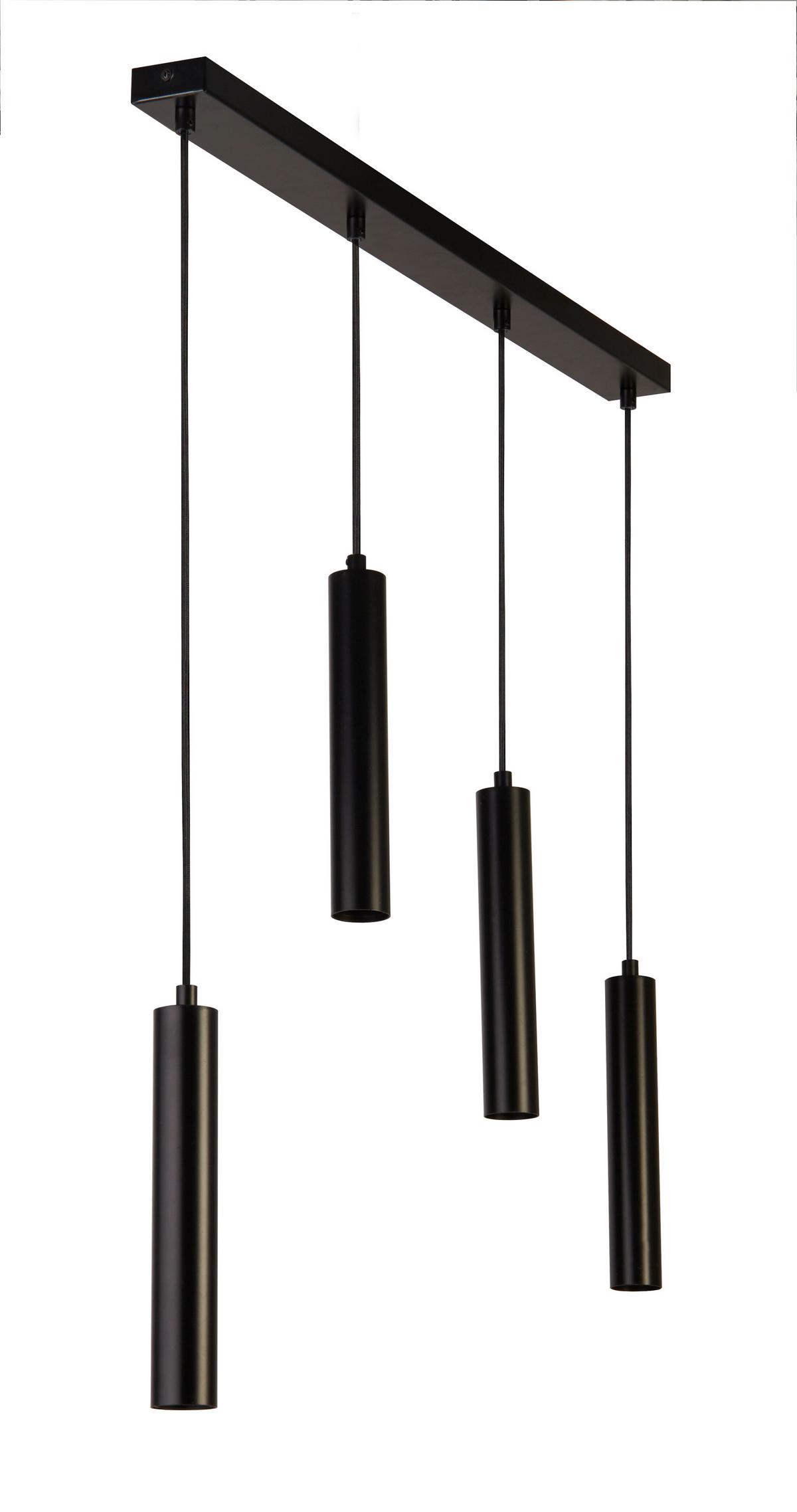 Hängeleuchte Dulwich 4lt 35720-4bk - Schwarz, Basics, Metall (27/6/80cm)