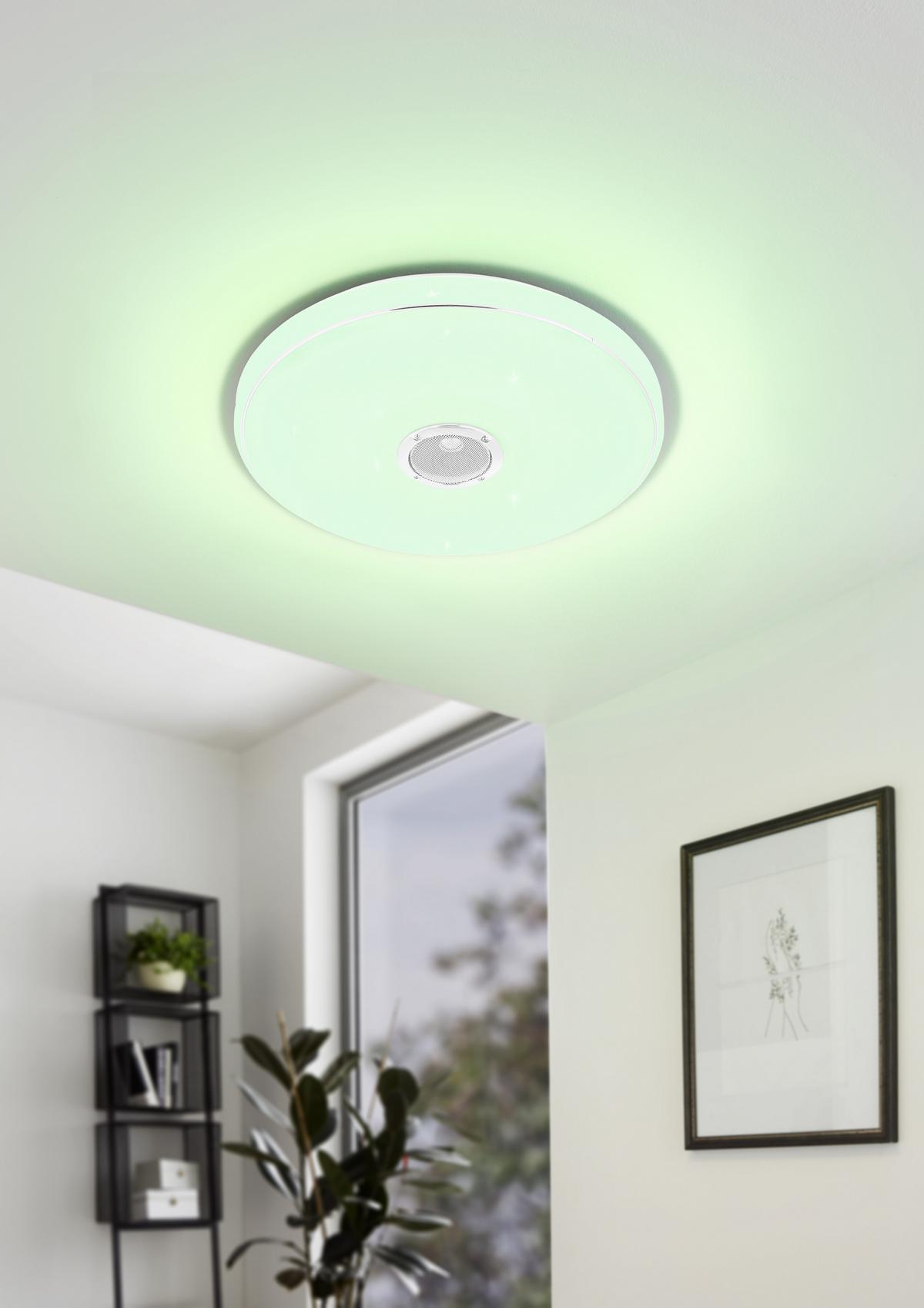 Led-deckenleuchte Milazzo Ø 40 Cm Mit Farbwechsler - Weiß, MODERN, Kunststoff (40/5,5cm)
