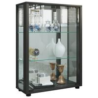 Vitrine Sintalo Schwarz B: 60 cm - Schwarz, MODERN, Glas/Holzwerkstoff (60/80/25cm) - MID.YOU