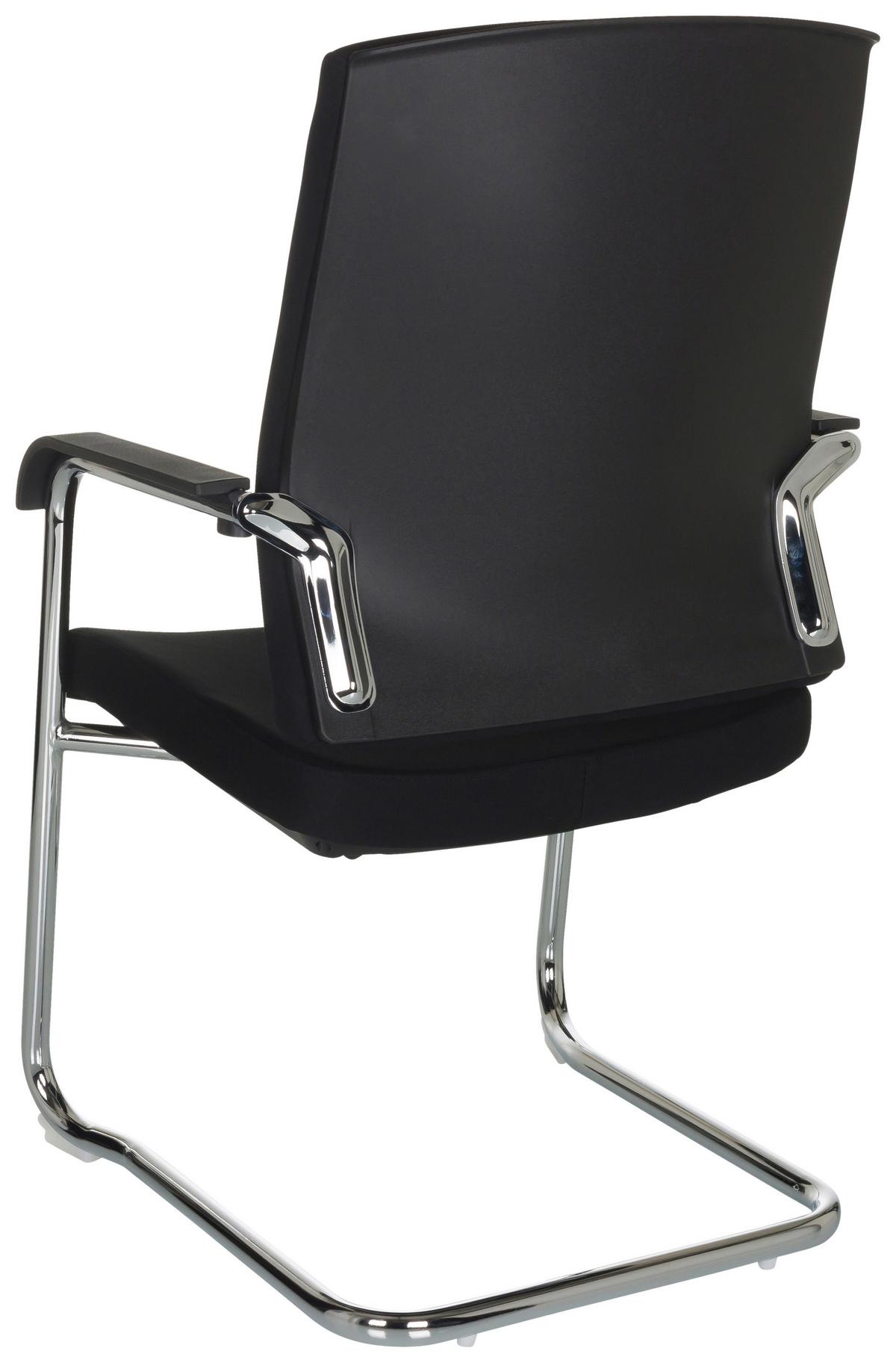 Besucherstuhl Levia Schwarz Bis 150 Kg - Silberfarben/Schwarz, Basics, Textil/Metall (59/96/61cm) - MID.YOU