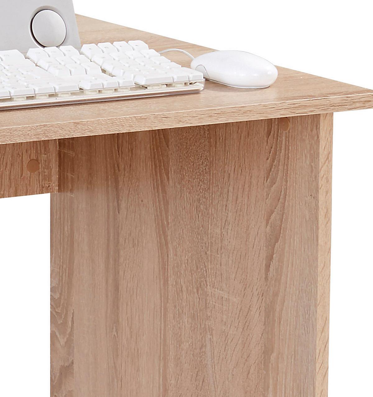 Schreibtisch + Stauraum B 110 Cm H 74cm Palermo, Eiche Dekor - Weiß/Sonoma Eiche, MODERN, Holzwerkstoff (110/74cm)