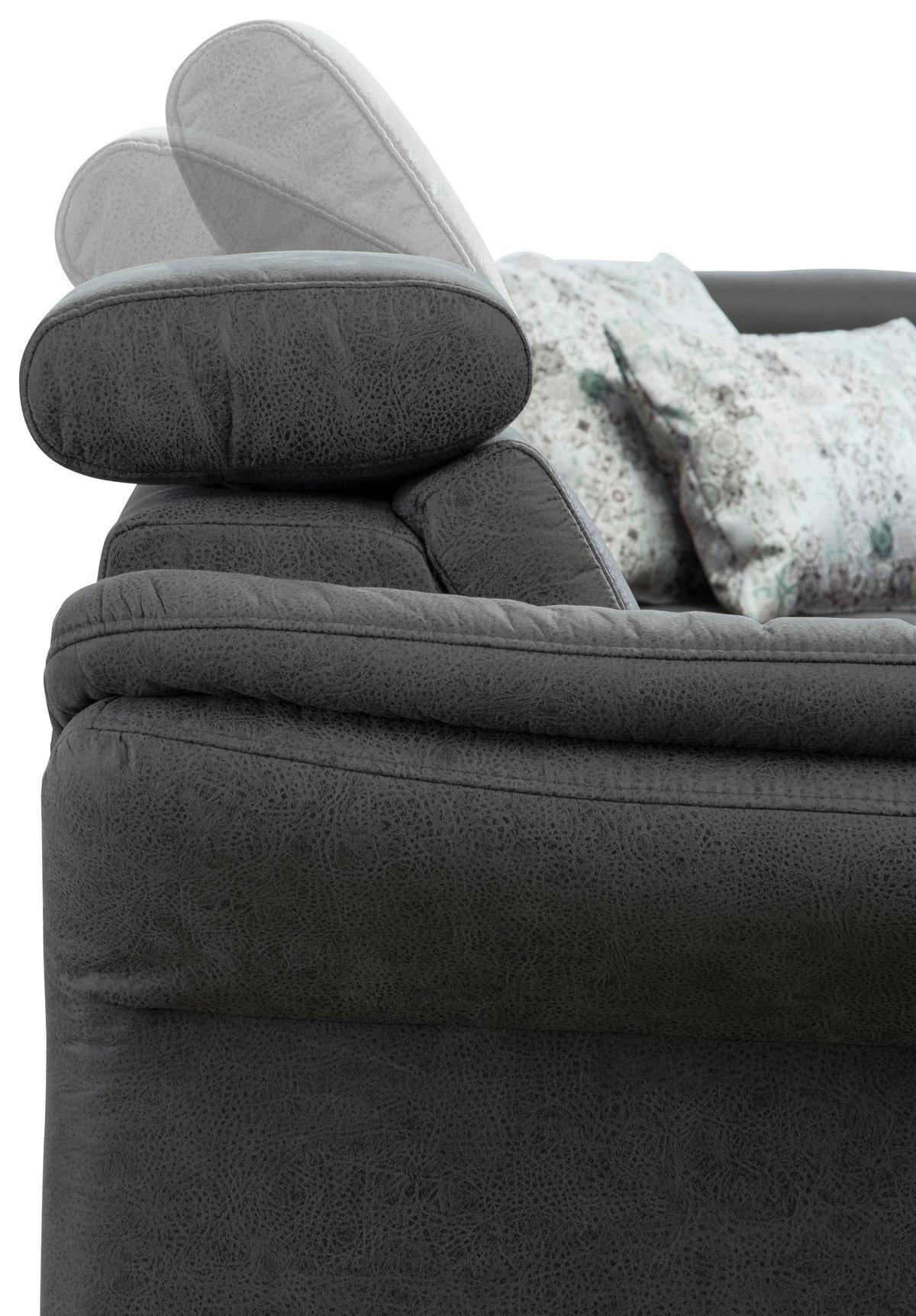 Wohnlandschaft Arngast rechts anthrazit 165x317x193 cm - Anthrazit/Schwarz, KONVENTIONELL, Textil (165/317/193cm) - Sit & More