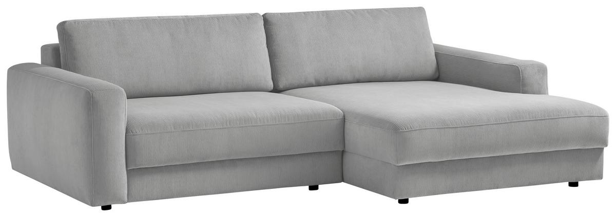 Ecksofa Bourbon - Schwarz/Grau, MODERN, Textil (250/176cm) - Trendmanufaktur