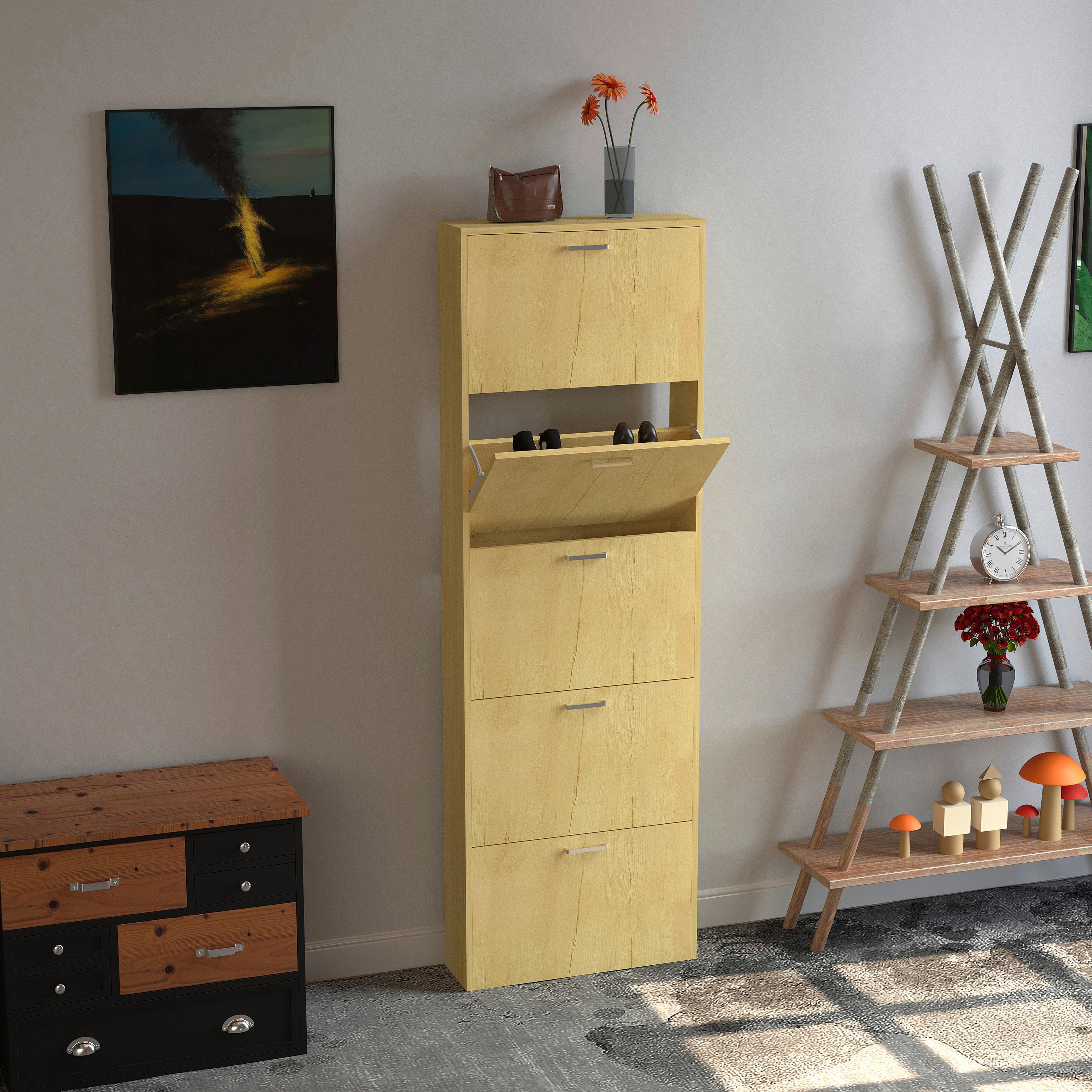 Schuhschrank Sulos Honigeiche Dekor - Honigeiche, Design, Holzwerkstoff (59/179/17cm) - MID.YOU