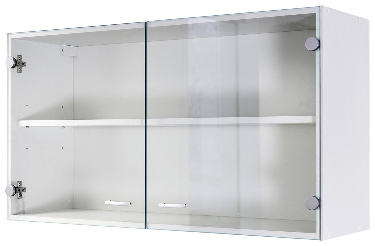Üveges Felsőszekrény Speed - fehér, Modern, faalapú anyag (100/54,8/32cm) - Best Price