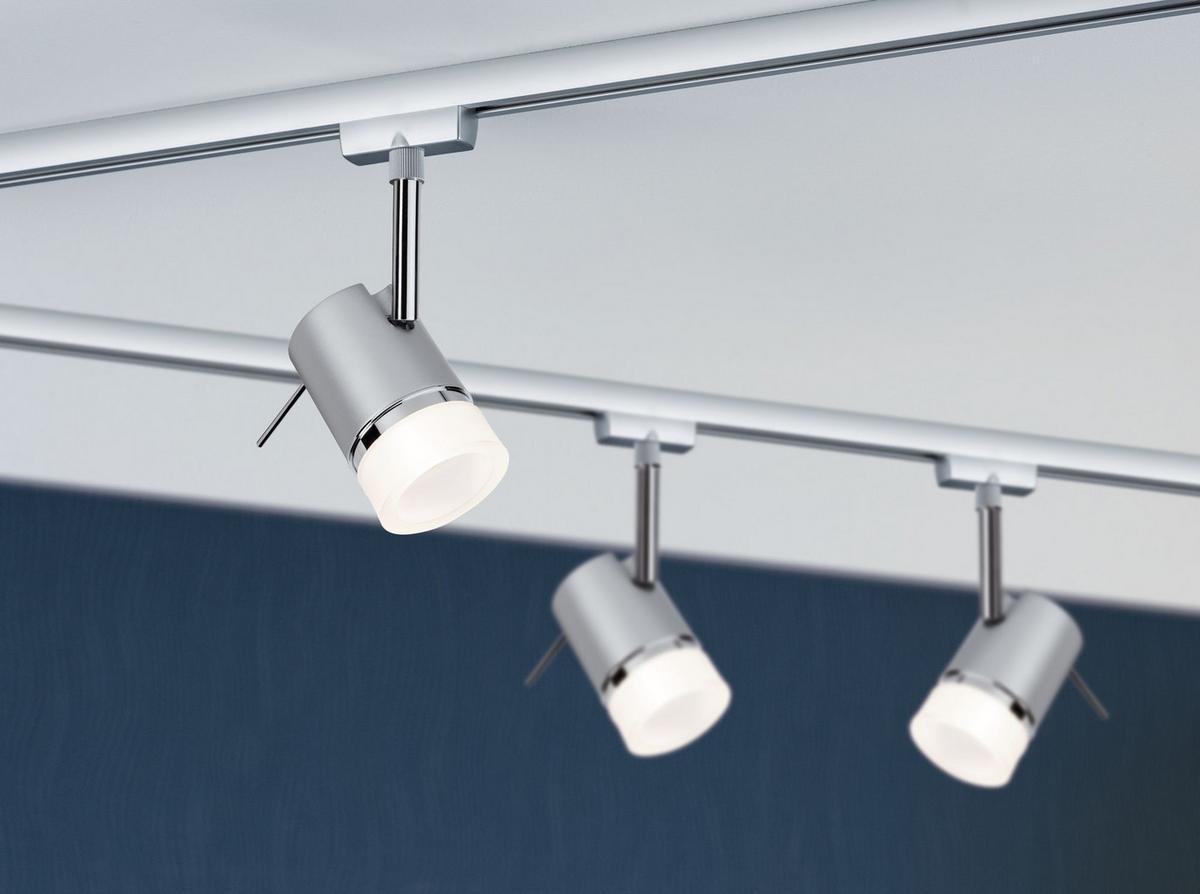 Schienensystem Rail Strahler 97612 Spotkopf Schwenkbar - Chromfarben, Design, Glas/Metall (10/15cm) - Paulmann