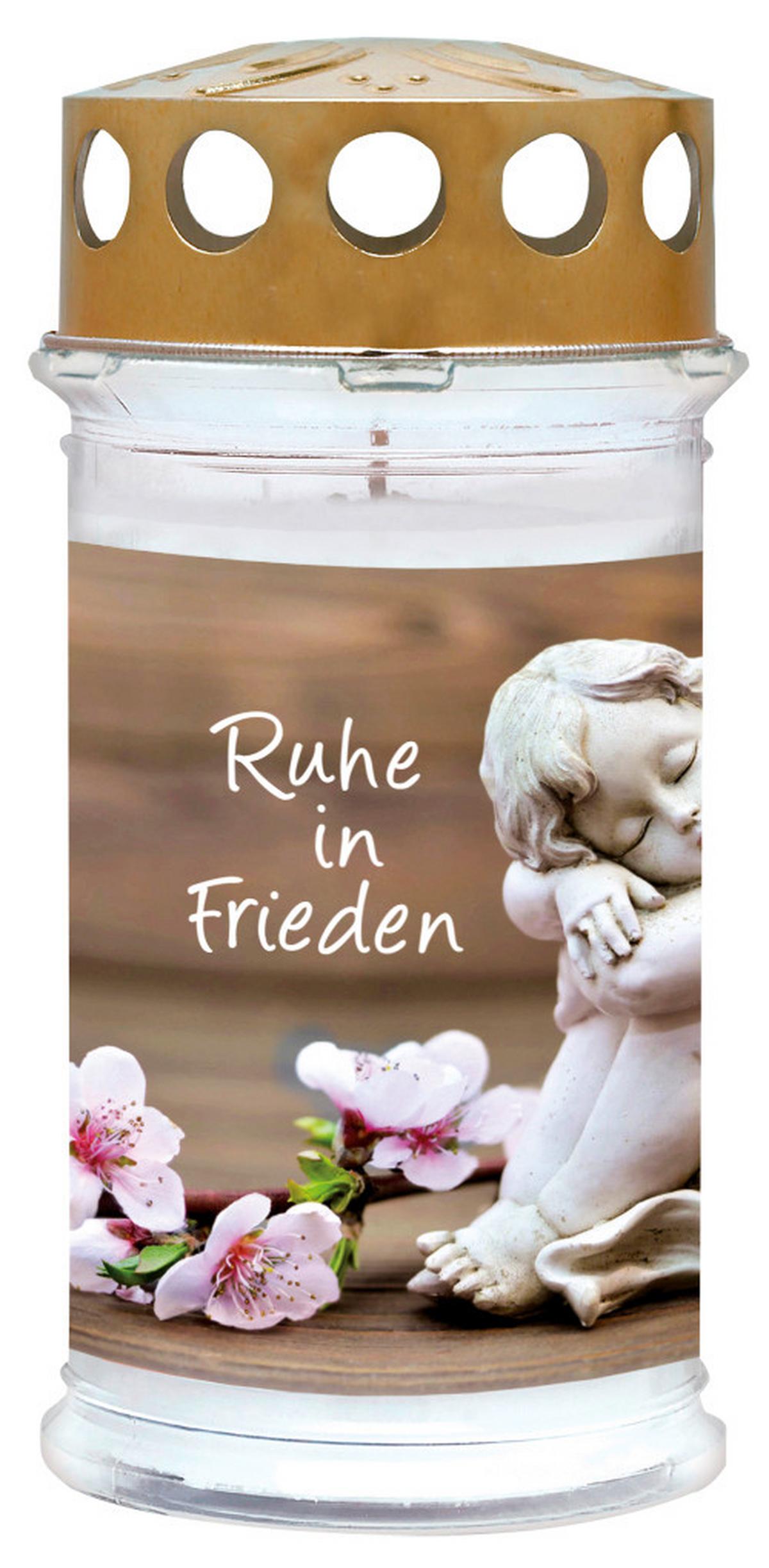 Grabkerze Engel - Goldfarben/Weiß, KONVENTIONELL (7,7/18/7,7cm)