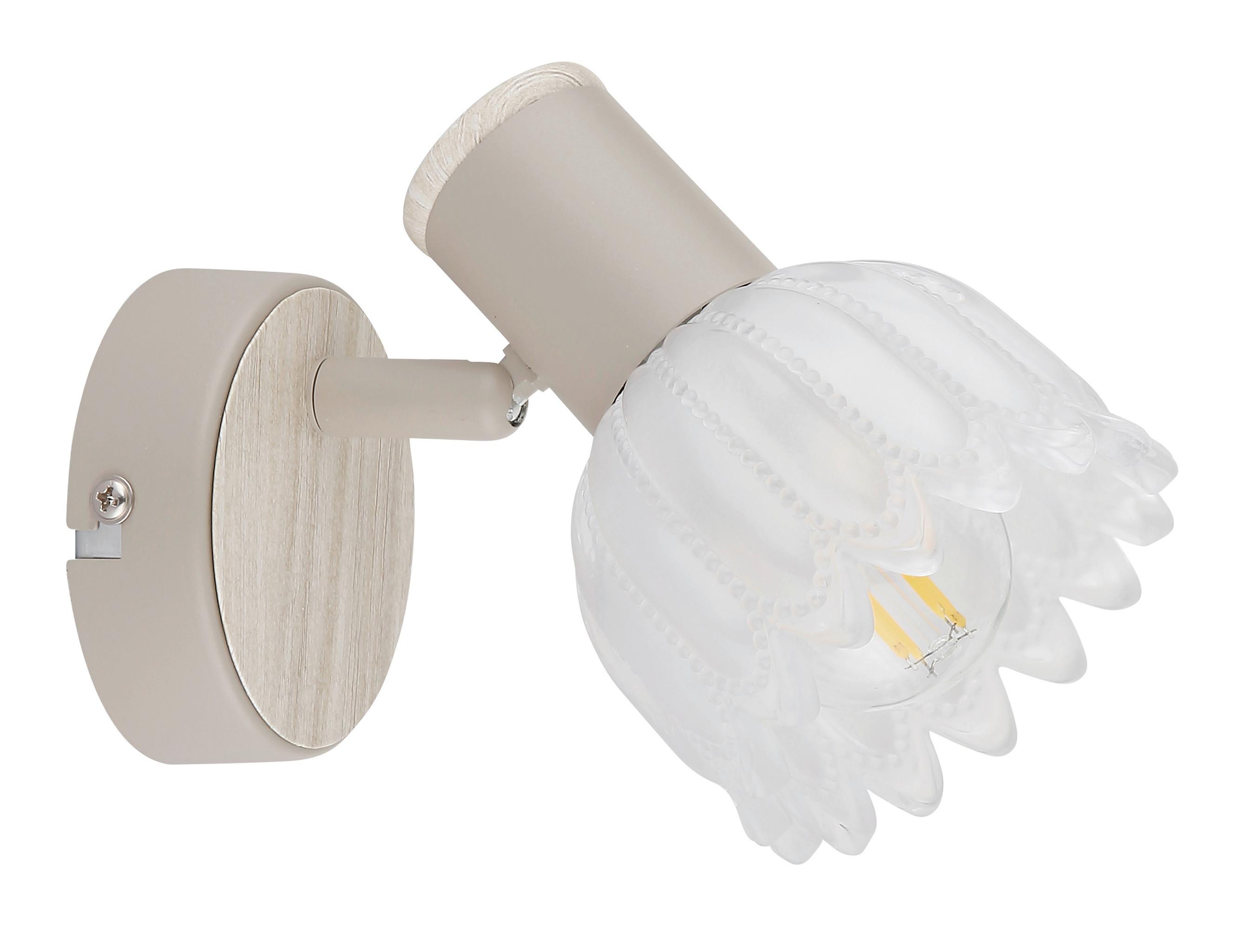 Strahler Exkl. E14, 40w - Sandfarben, KONVENTIONELL, Glas/Metall (9/12cm) - Globo