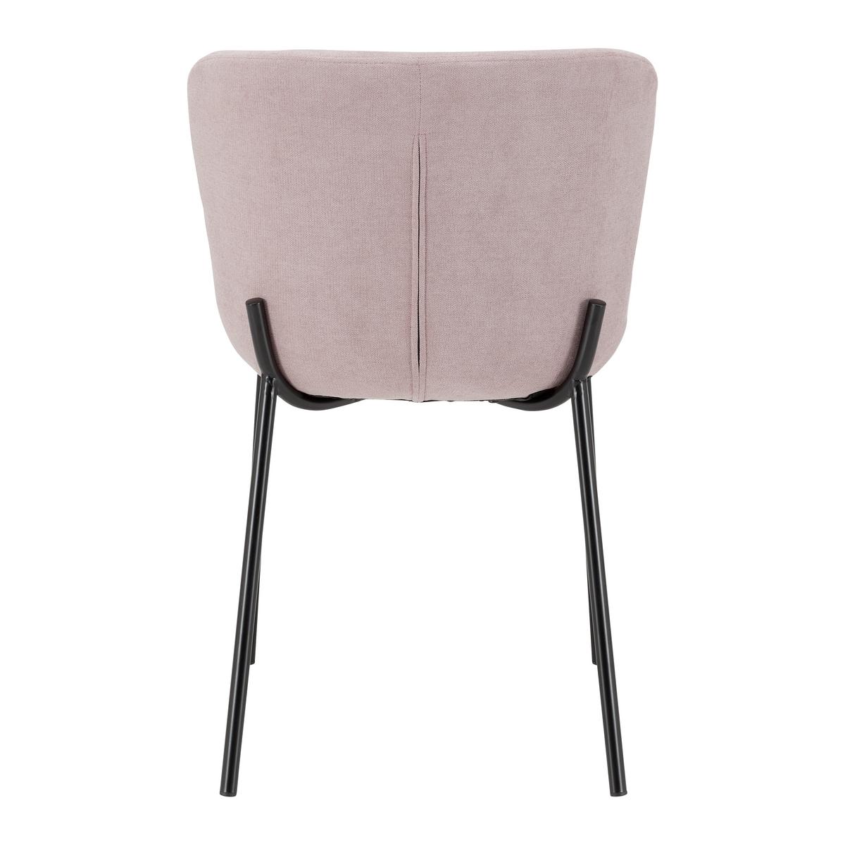 Židle NOEMIE růžová - růžová/černá, Moderní, kov/dřevo (46/79/56cm) - Bessagi Home