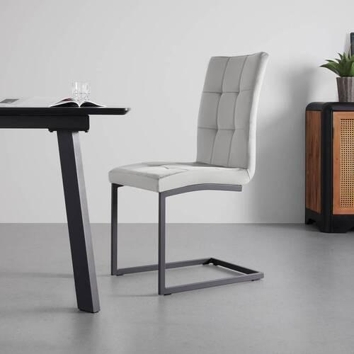 Dvojdielna sada stoličiek MELA svetlosivá - svetlosivá, Modern, kov/textil (44/95/60cm) - PBJ