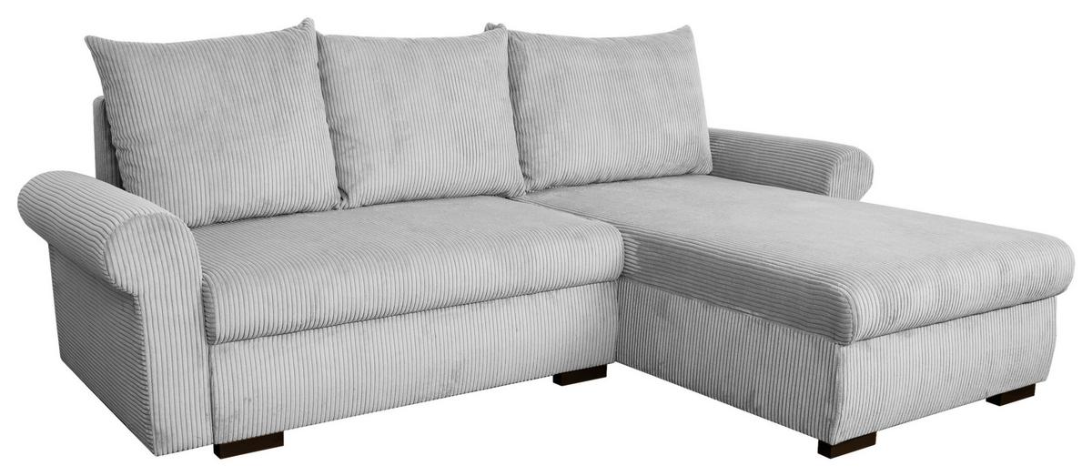 ECKSCHLAFSOFA Vasco, Hellgrau LF: 233x168 cm - Hellgrau/Schwarz, Trend, Textil (233/168cm)