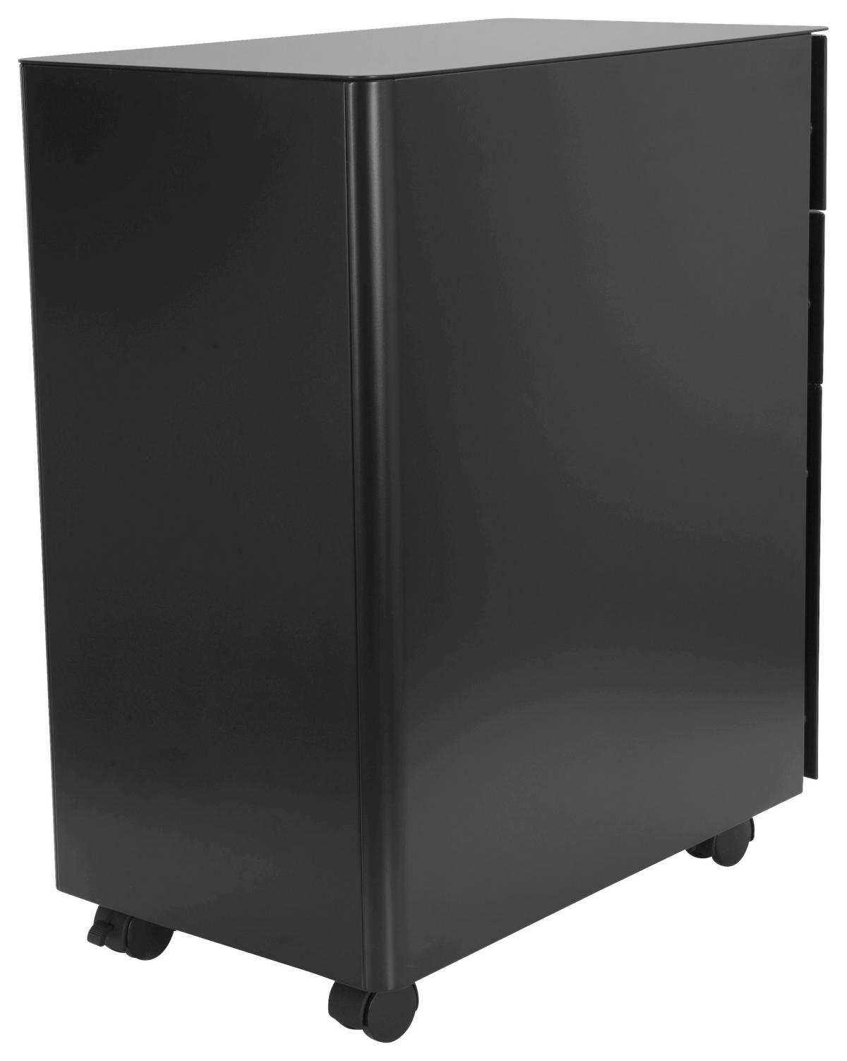 Rollcontainer Color I Schwarz - Schwarz, MODERN, Kunststoff/Metall (30/59/50cm) - MID.YOU