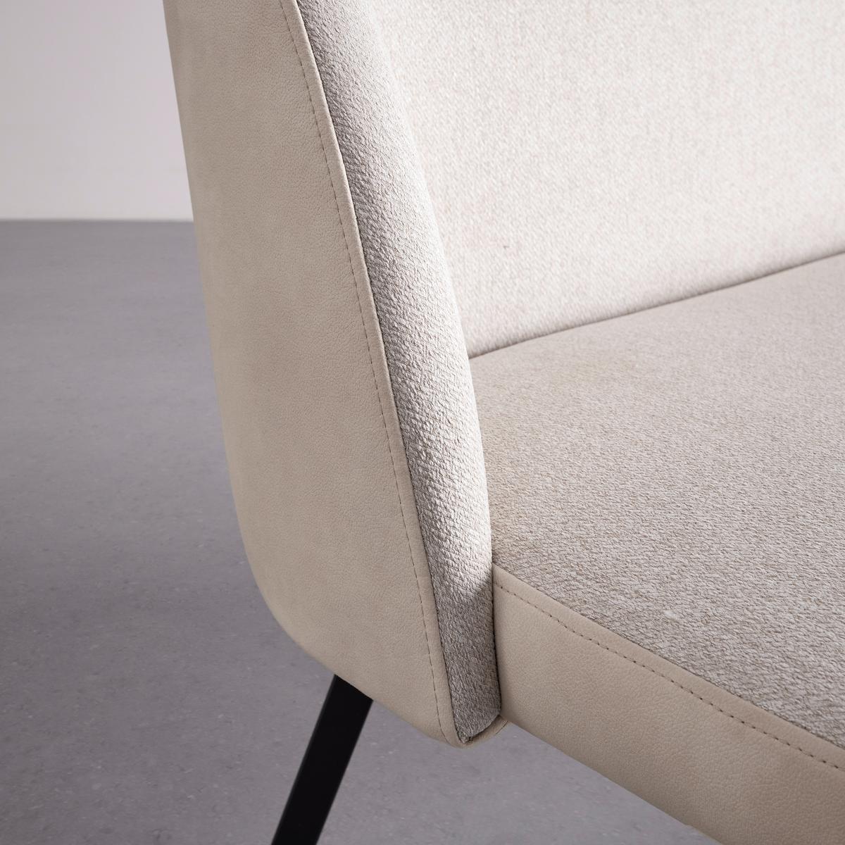Lavice Danielle béžová - černá/krémová, Moderní, kov/dřevo (115/82,5/65cm) - Bessagi Home