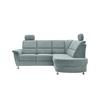 Ecksofa mit Stauraum Parole Mintgrün Chenille - Chromfarben/Mintgrün, KONVENTIONELL, Textil (231/184cm) - Livetastic