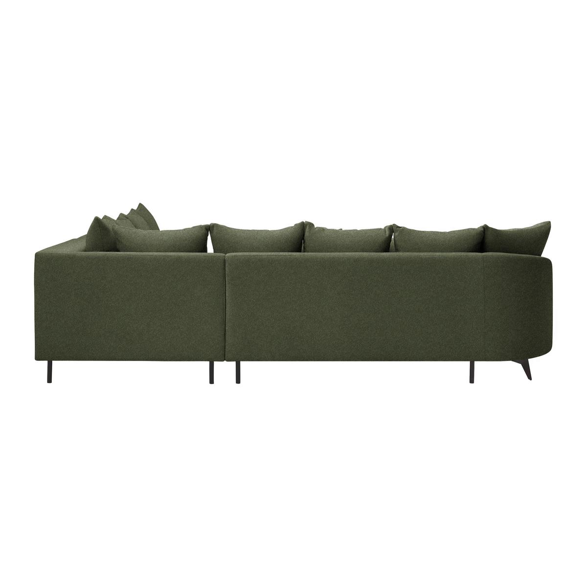 Rohová sedačka AXEL, pravá, olivově zelená žinylka - černá/olivově zelená, Moderní, kov/textil (291/250cm) - Mömax