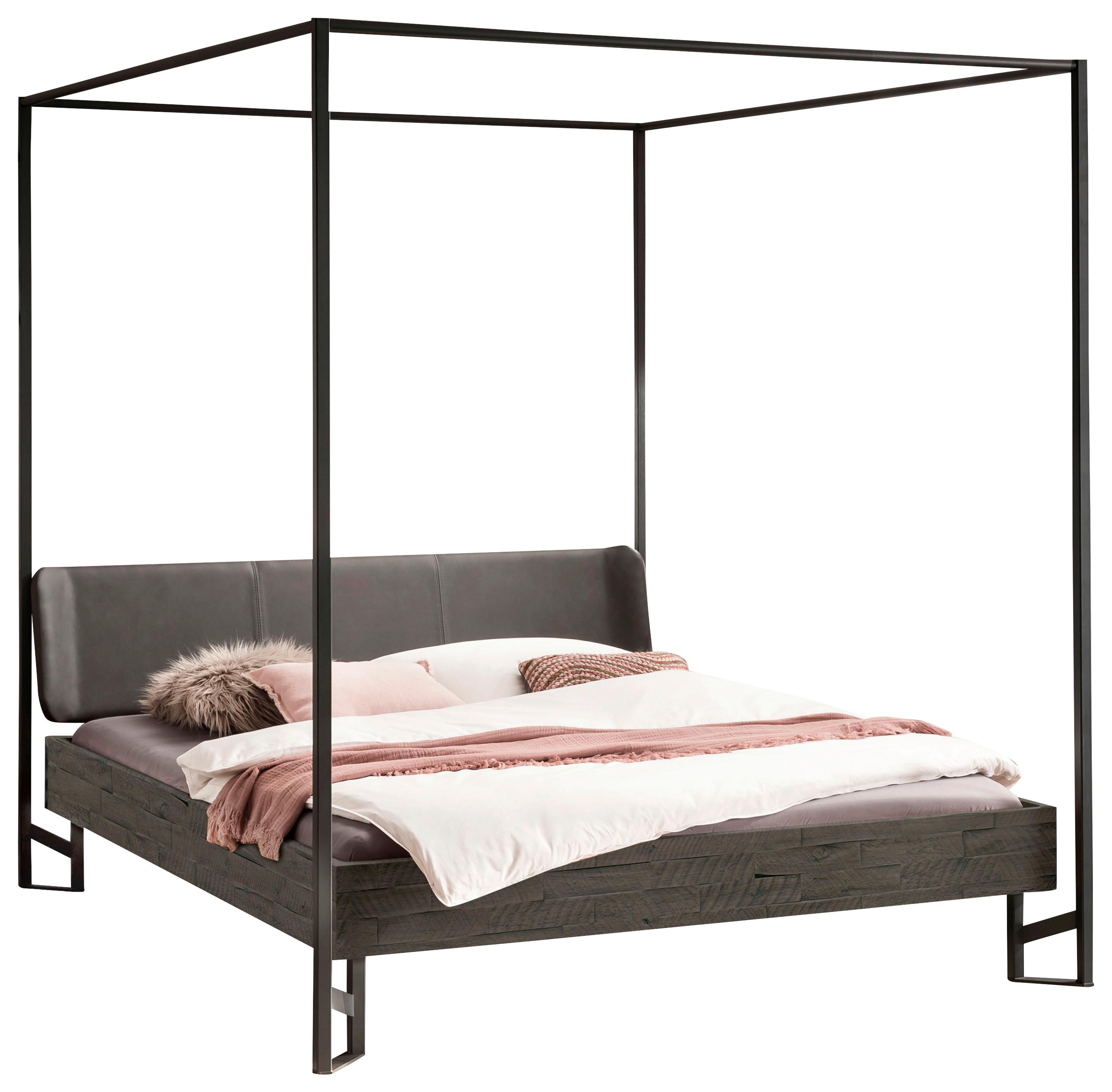 Himmelbett Bovena Grau /anthrazit 140x200 Cm - Anthrazit/Grau, Design, Holz/Textil (140/200cm) - Hasena