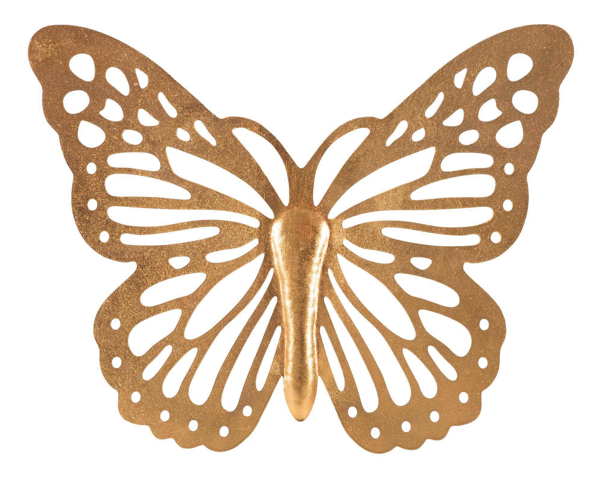 Wanddeko Butterfly Goldfarben B: 35 cm - Goldfarben, Basics, Metall (35/43/2cm)
