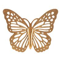 Wanddeko Butterfly Goldfarben B: 35 cm - Goldfarben, Basics, Metall (35/43/2cm)
