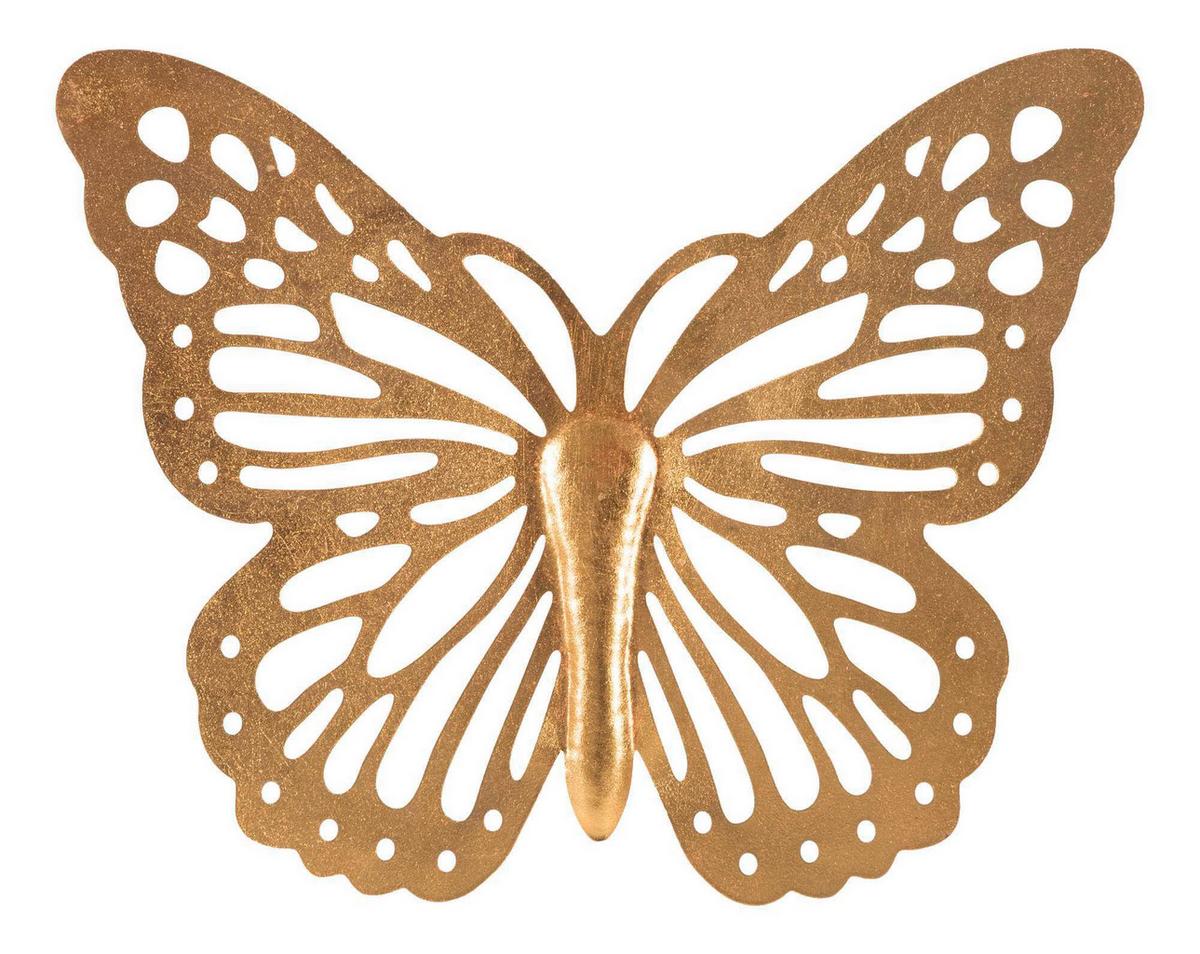 Wanddeko Butterfly Goldfarben B: 35 cm - Goldfarben, Basics, Metall (35/43/2cm)
