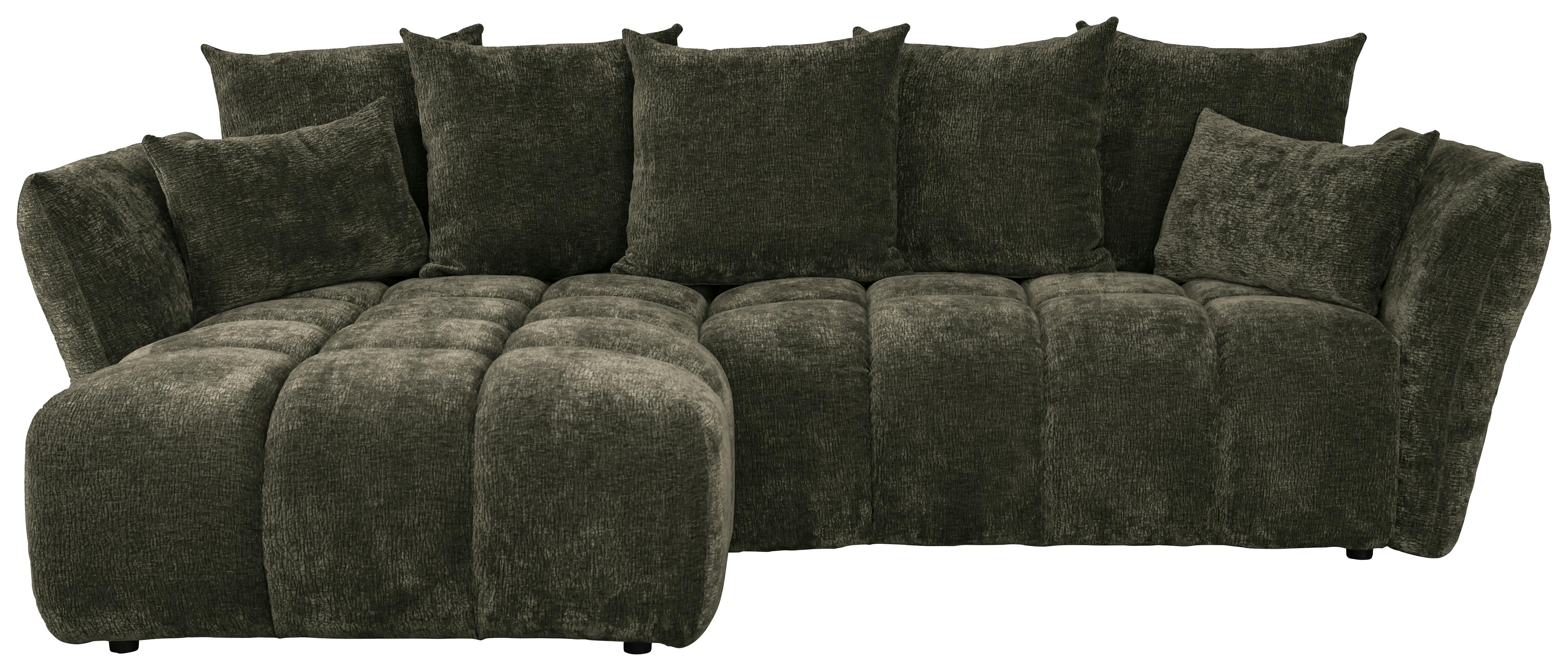 Univerzálna sedačka CAMMELLIO, zelená ženilka, 7 vankúšov - čierna/zelená, Modern, textil (296/75-95/189cm) - Mömax