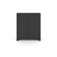 Černá komoda, bezúchytkové otevíraní, š: 100cm - černá, Design, kompozitní dřevo (100/117/35cm)