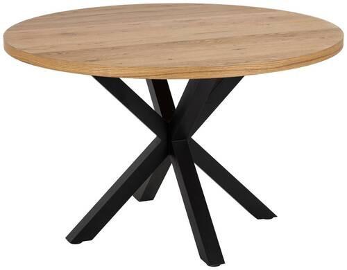 Jedálenský stôl HEAVEN 120 cm - čierna/divoký dub, Trend, kov/drevo (120/120/76,4cm) - MID.YOU