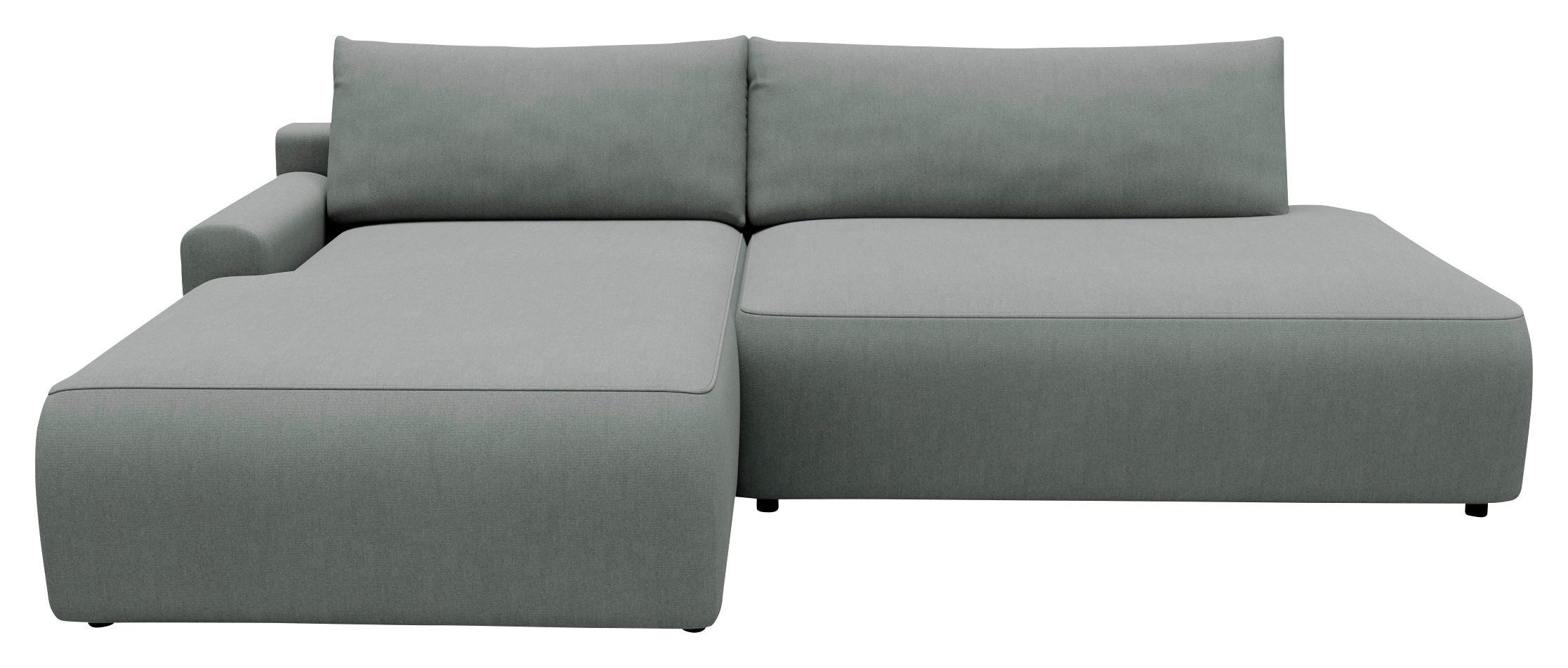 Eckschlafsofa Prag, Grau S: 167x253 cm - Schwarz/Grau, MODERN, Textil (167/253cm) - Trendmanufaktur