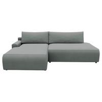 Eckschlafsofa Prag, Grau S: 167x253 cm - Schwarz/Grau, MODERN, Textil (167/253cm) - Trendmanufaktur