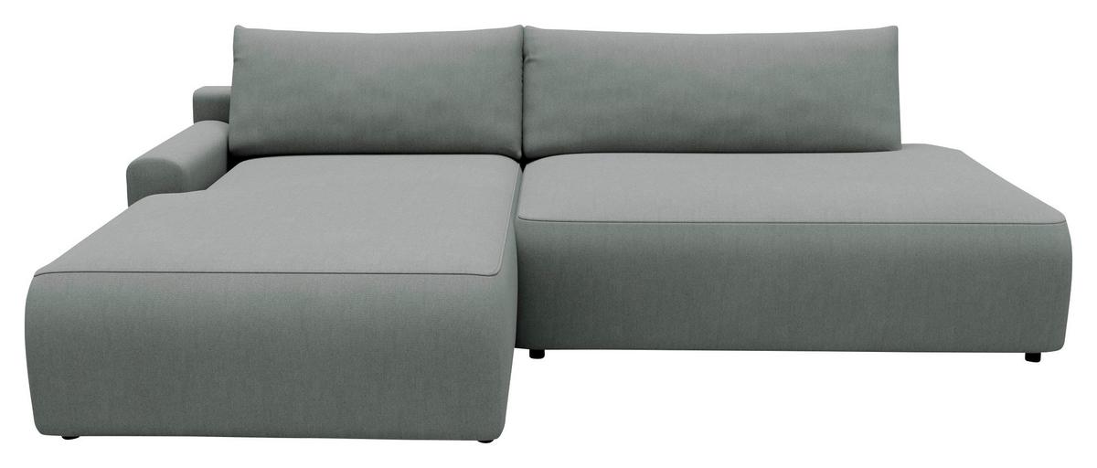 Eckschlafsofa Prag, Grau S: 167x253 cm - Schwarz/Grau, MODERN, Textil (167/253cm) - Trendmanufaktur