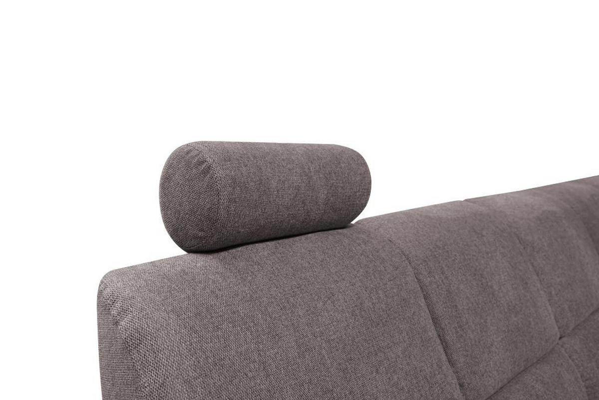 Sedačka MARSYLIA, pravá, šedohnědý velur, s relax.rohem - černá/barvy stříbra, Design, kov/dřevo (270/216cm) - MID.YOU