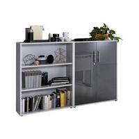 Office Edition B: 168,8 cm Grau/Anthrazit - Anthrazit Hochglanz/Grau, MODERN, Holzwerkstoff (168,8/113,6/33cm) - MID.YOU