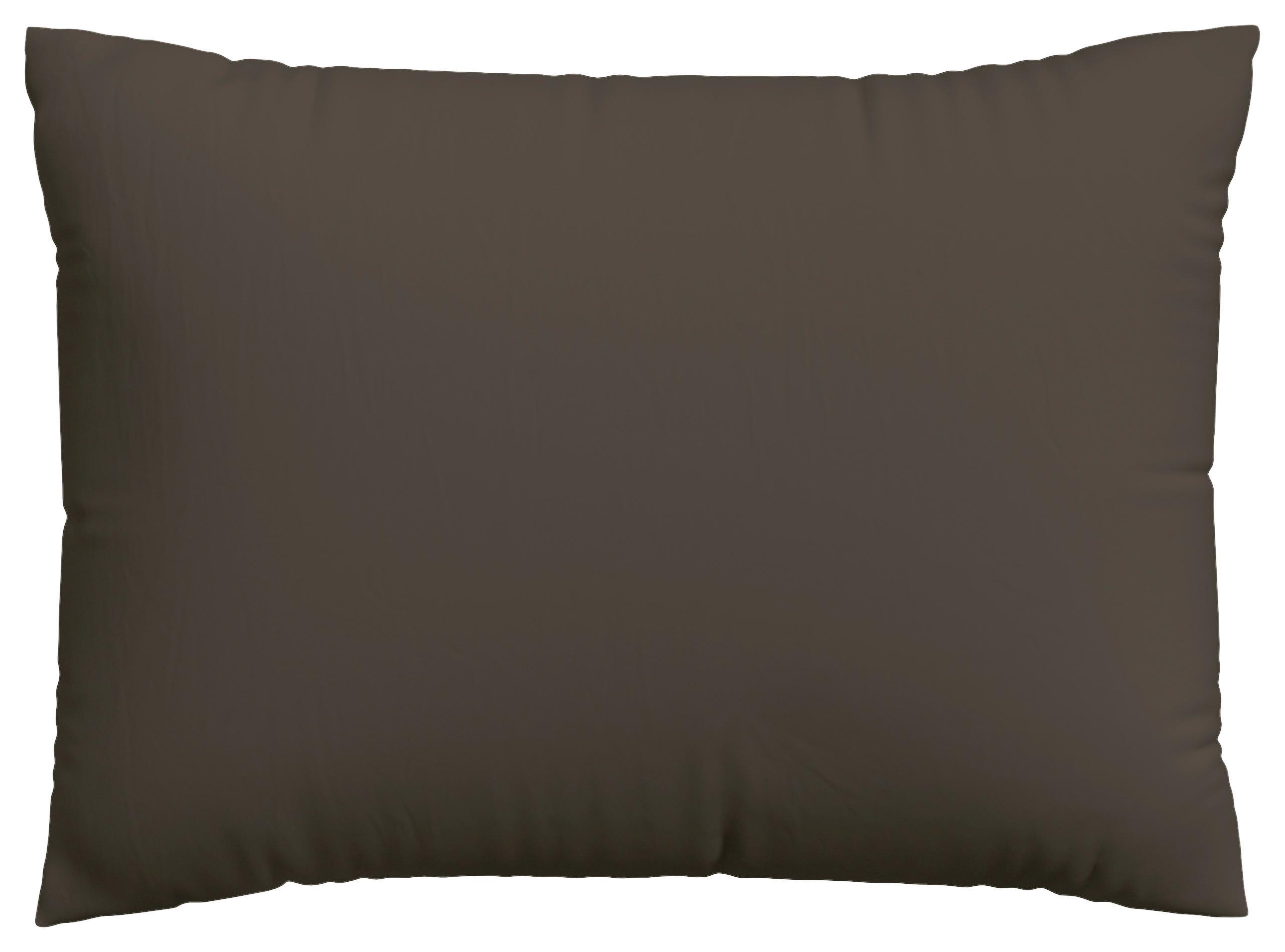 Kissenbezug Knitted 70x90 cm Jersey Dunkelbraun - Dunkelbraun, Basics, Textil (70/90cm) - Schlafgut