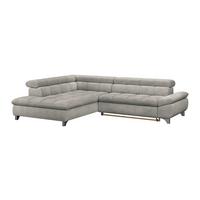 Ecksofa Gemini Dunkelgrau, B: 234cm - Taupe/Chromfarben, KONVENTIONELL, Textil (234/312cm)